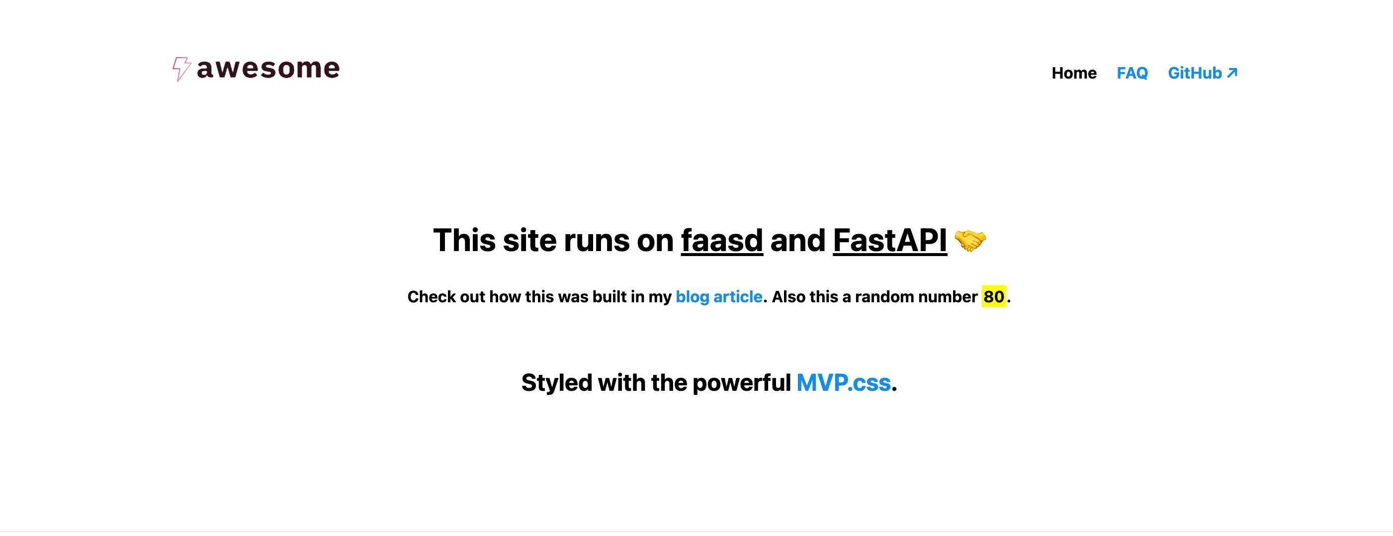 A FastAPI MVP deployed on faasd. Check out the demo at 👉 faasd-demo.alexfranz.com